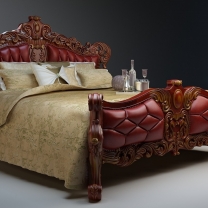 一个高精的新世纪家具床模型