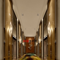 现代风格奢华酒店电梯间整体3D模型-编号2007
