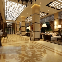 现代奢华风格酒店大厅前台整体3D模型-编号5279