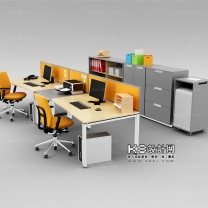 现代风格办公桌椅组合单体模型--编号16494