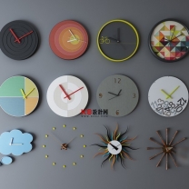 现代创意时钟小挂件单体3D模型-编号5442