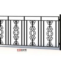 欧式风格铁艺栏杆组合单体3D模型-编号3352