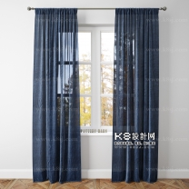 现代风格窗帘窗帘杆单体模型--编号16804