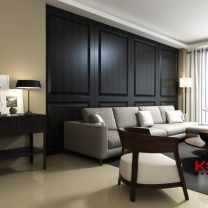 现代客厅沙发茶几组合3D模型下载-011