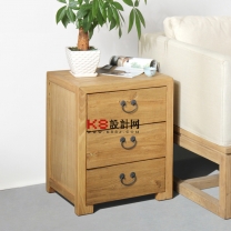 铮舍家居 老榆木简约时尚小型地柜 沙发边桌 斗柜 实木床头柜3D模型