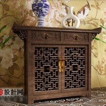 新中式古典鞋柜3D模型
