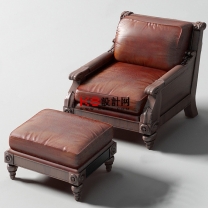 欧式风格躺椅单体3D模型-编号2729