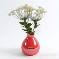 桌面花卉盆栽组合单体3D模型-编号4107