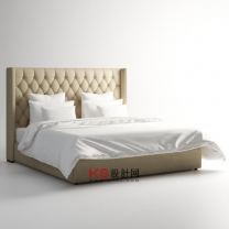 欧式风格双人床具单体3D模型-编号7228