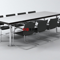 现代风格会议桌单体3D模型-编号2563