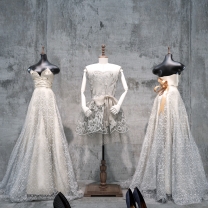 白色纱裙婚纱模特模型