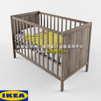 现代风格婴儿床单体模型--编号16121