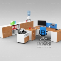 现代风格办公桌椅文件柜组合单体模型--编号16506