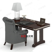 欧式古典风格办公桌单体3D模型-编号2674