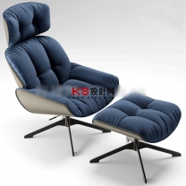 欧式软包沙发单体3D模型-编号7612