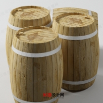 木桶酒桶单体3D模型-编号5082