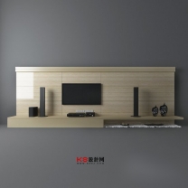 现代风格电视墙组合单体3D模型-编号3755