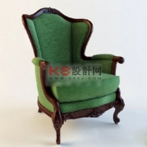 深绿色欧式单人沙发椅