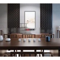 现代中式泡茶室茶桌摆件组合单体3D模型-编号7488