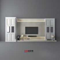 欧式风格电视墙组合单体3D模型-编号3807