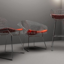 现代风格吧椅组合单体3D模型-编号7483