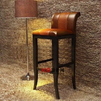 美式风格吧台椅子组合单体3D模型-编号2521
