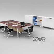现代风格办公桌椅组合单体模型--编号16496
