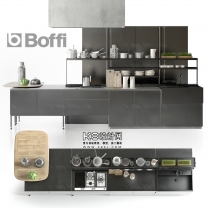 工业风格橱柜厨房器具组合单体模型--编号16736