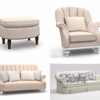 中国 美克美家—美式沙发沙发凳3d模型B506