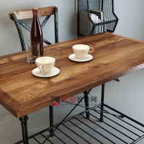 loft工业复古茶桌椅子书架报组合3D模型