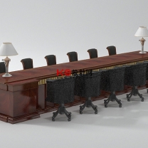 美式风格会议桌单体3D模型-编号2585
