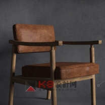 北欧简约酒店家用皮革休闲椅3D模型下载
