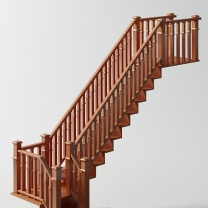 中式风格木制楼梯组合单体3D模型-编号3328