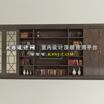 现代风格书柜单体模型--编号16301