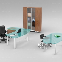 现代风格办公桌椅组合单体模型--编号16485